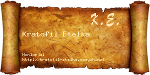 Kratofil Etelka névjegykártya